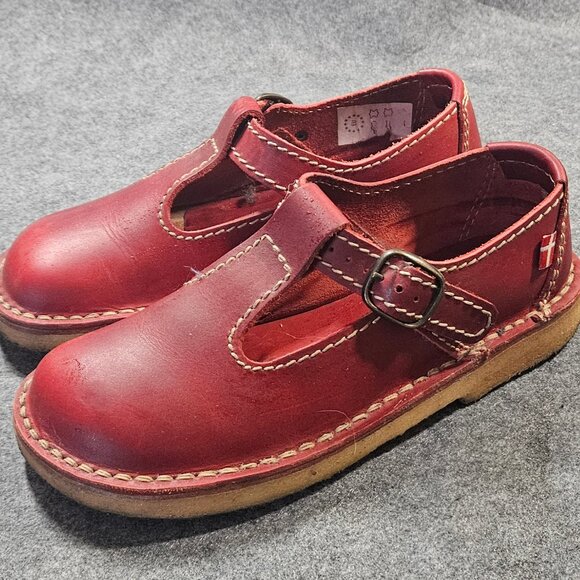 Red Leather Women's Flats by Kickers - Picture 3 of 5
